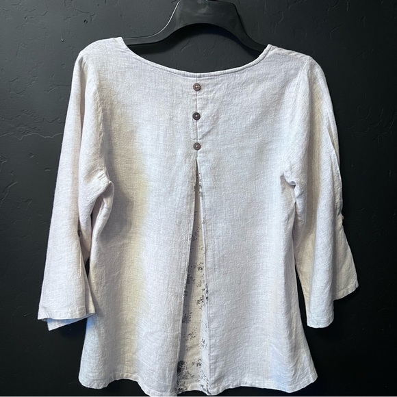 Paper Lacer women blouse Size: S color: Beige 100% Linen - Picture 7 of 11